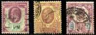 GREAT BRITAIN / GRAND BRETAGNE - 1902-1910 - EDWARD VII - YT 108, 111, 113 - SC 129,132,134 - MIC 105A, 108A, 110A - Oblitérés