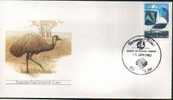 Cover Australie 1982 Oiseaux Emu Timbre Voilier Régates Tasmania Fiesta - Ostriches