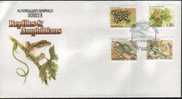 Fdc Australie 1982 Reptiles & Batraciens Grenouilles & Serpent & Lézard - Kikkers