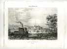 - FRANCE 24 . VUE DE RIBERAC (dordogne)  . LITHO DU MILIEU DU XIXe S . ISSUE DE LA  "GUIENNE MONUMENTALE" - Litografia