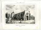 - FRANCE 33 . EGLISE DE St MACAIRE (gironde)   . LITHO DU MILIEU DU XIXe S . ISSUE DE LA  "GUIENNE MONUMENTALE" - Lithographies