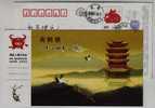 Crane Bird,China 2009 Wuhan Yellow Crane Tower Landscape Advertising Pre-stamped Card - Grues Et Gruiformes