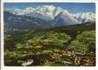 CPSM De Combloux ( Haute Savoie 74): Vue Aérienen. Au Fond, La Chaîne Du Mont Blanc. - Combloux