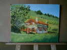 - MAISON DANS LA COLLINE . HUILE SUR ISOREL NON SIGNEE . - Oils