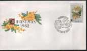 Fdc Australie 1982 Cachet Raisin Tonneau Fêtes Christmas 1881 1ère Carte De Voeux Card - Vinos Y Alcoholes