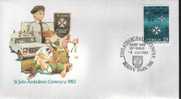 Fdc Australie 1983 Sports Rugby St John Ambulance 1883 Secours Aux Sportifs - Rugby