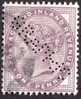 GREAT BRITAIN 1883 REGINA VITTORIA ANGOLI CON PERLE PERFIN "GRAPHIC" (CON 5 FORI IN MENO) - Perfored Stamps - Perforadas