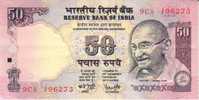 INDIA 50 RUPEES  PINK  GANDHI FRONT  MAN BACK ND (1997) P.90k SIGN89 LETTER "R" READ DESCRIPTION !! - Indien