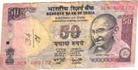 INDIA 50 RUPEES  PINK  GANDHI FRONT BUILDING BACK ND (1997) P.90i SIGN89 LETTER "A" READ DESCRIPTION !! - India