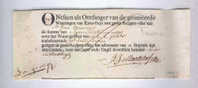 Document RECU 1768 - Ontvanger Der Waeteringen Van EYEN-SLUYS En REYGARS-VLIET (PERVYZE ?) Voor 9 Schelling   --  B0/931 - 1714-1794 (Oostenrijkse Nederlanden)