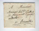 Envelloppe + Lettre Précurseur DUVERD-BOIS 1783 Vers BRUXELLES - Port 1 Sol - Signé Duseuweir    --  B0/943 - 1714-1794 (Oesterreichische Niederlande)