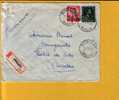 925+1007 Op Aangetekende Brief Met Stempel NIVELLES (VK) - 1936-1957 Col Ouvert