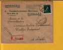 696  Op Aangetekende Brief Met Stempel NIVELLES E (VK) - 1936-1957 Offener Kragen