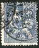 FRANCIA 1900 - 01 TIPO " MOUCHON" 25 CENT AZZURRO PERFIN  "CL... - Perfored Stamps - Used Stamps