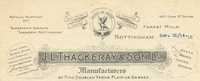 Order Confirmation Gassed Yarns, 1920´s Thackeray & Son, Forest Mills, Nottingham, Fine Doubled Yarns, Plain Or Gassed - Regno Unito