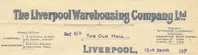 Payment Request 1919 The Liverpool Warehousing Company, The Old Hall,for Elsasser, Kirchberg, Switzerland - Svizzera