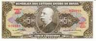 Brazil Brasil 5 Cruzeiros Currency Banknote 1964, Krause #176d - Brazil