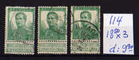 Belgique 1912, Albert 1er, 3 Ex Oblitérés Du  114   Cote 55,50 € - 1912 Pellens