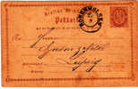 ALLEMAGNE Entier Postal Postkart  Circulé AOUT 1874 De HOHENMOLSEN Via Leipzig - Cartoline