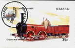 GB LOCALS STAFFA SCOTLAND INNER HEBRIDES 1972 TRAINS COPPER NOB LOCOMOTIVE 1825 CTO USED Steam Engines Transport - Local Issues