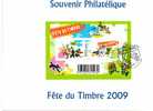 PARIS : Souvenir Philatélique Oblitération FETE DU TIMBRE 2009 Avec Le BLOC "LOONEY TUNES" - Bandes Dessinées