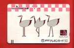 Japan Japon  Telefonkarte   - Nr. 110 -  011   Bird Vogel Oiseau   Balken  Front Bar  Schalterkarte - Sperlingsvögel & Singvögel