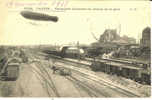 PANTIN   - Dirigeable évoluant Au Dessus De La Gare- Voy. 1915 - Pantin