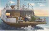 Manatee Bee Line Ferry Line, Pinellas Point St. Petersburg FL, C1940 Vintage Linen Postcard, Autos Boat - St Petersburg