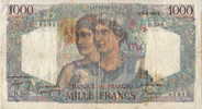 BILLET 1000 FRANCS MINERVE ET HERCULE 30-6-1949 - 1 000 F 1945-1950 ''Minerve Et Hercule''