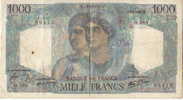 BILLET 1000 FRANCS MINERVE ET HERCULE 9 / 1/ 1947 - 1 000 F 1945-1950 ''Minerve Et Hercule''