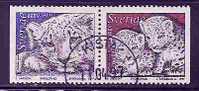 SWEDEN  - FAUNA - LEOPARD - Yvert # 1971a - Se-tenant Pair - VF USED - Gebraucht