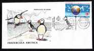 BIRD MANCHOTS FRATERCULA ARCTICA "PAPAGALUL DE MARE",1993 PMK ON COVER  ORADEA! - Pinguini