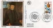 France: 1992 Fdc Sur Soie Europa, Christophe Colomb - 1992