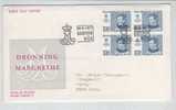 Greenland FDC Block Of-4 Queen Margrethe 26-5-1977 With Cachet And Sent To Denmark - Autres & Non Classés