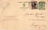 Entier Postale Belge - 35 C  + 70 C - Cachet Neufchateau 1935 Vers La France Longwy-bas (tampon Avocat) - Cartes Postales 1934-1951