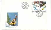 Enveloppe Fdc De Roumanie, Jeux Olympiques D' Albertvile, 1992, Patinage, Ski, Oblitération Slalom - Storia Postale