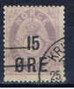 N Norwegen 1908 Mi 70b Posthornmarke - Used Stamps