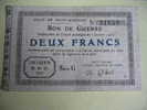 SAINT QUENTIN   BON DE GUERRE 2F SERIE G RARE 1916 - Bonds & Basic Needs