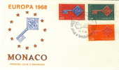 MONACO FDC MICHEL 879/81 EUROPA 1968 - 1968