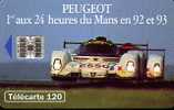 @+ Télécarte 24 H DU MANS - PEUGEOT 905 (4)-120U-SC7-07/93. - 1993