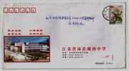 Basketball Court,China 2004 Peixian Huxi High School Advertising Postal Stationery Envelope - Basketball