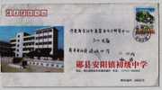 Basketball Stand,playground,China 2004 Anyang Town Primary School Advertising Postal Stationery Envelope - Basketball