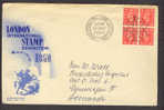 Great Britain London International Stamp Exhibition 1950 Cancelled 10 In Cross Block Of Four - Covers & Documents