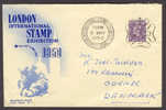 Great Britain London International Stamp Exhibition 1950 Cancelled 8 In Cross Single Stamp - Lettres & Documents