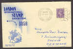 Great Britain London International Stamp Exhibition 1950 Cancelled 11 In Cross Single Stamp - Brieven En Documenten