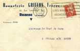 Paix 283 Sur Lettre Des  Ets Griffon à Roanne ,  Pour Chalon-sur-Saône + Flamme - 1932-39 Frieden