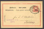 Reichspost Postal Stationery Ganzsache Postkarte Bahnpost 1887 HAMBURG-STETTIN (Pommern) To KOLDING Denmark - Tarjetas
