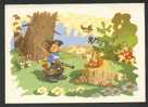 BOY WITH GUN, RIFLE, FISH-HOOK, BUNNY, SQUIRREL, BIRD, TOADSTOOL MUSHROOM, 1962 USSR POSTAL STATIONARY POSTCARD - Ohne Zuordnung