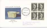 Greenland FDC Block Of 4 Soapstone Figure 6-9-1979 With Cachet Sent To Denmark - Sonstige & Ohne Zuordnung