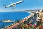 Air France - Caravelle Survolant La Promenade Des Anglais à Nice - 1946-....: Era Moderna